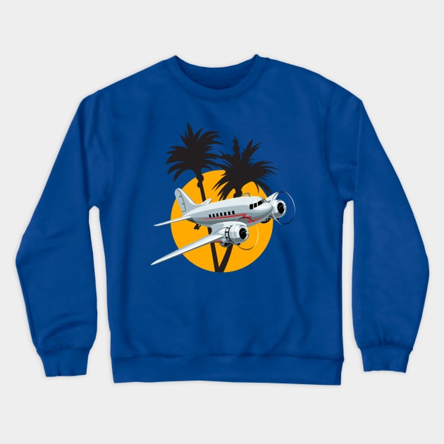 Cartoon retro plane Crewneck Sweatshirt by Mechanik